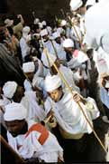 Procession during Timkat. Lalibela. North, Ethiopia.