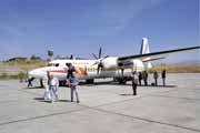 Ethiopian Arlines Fokker F50. Typical domestic aircraft on frequent routes. North, Ethiopia.