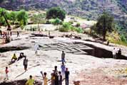 Stone church St. George in Lalibela. North, Ethiopia.