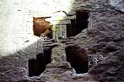 Window in stone church at Lalibela. North, Ethiopia.