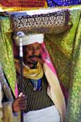Hisgh priest representing Ark of the Covenant at procession during Timkat. Lalibela. North,  Ethiopia.