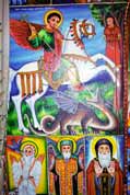 Holy picture at village church. Lake Tana. North,  Ethiopia.