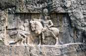 Sassanian stone relief at Naqsh- Rostam (Necropolis). Iran.