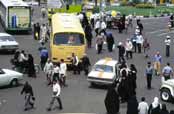 Street chaos. Tehran. Iran.