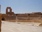 Archaeological Site of Sabratha, Phoenician trading-post was part of the Numidian Kingdom of Massinissa before being Romanized and rebuilt in the 2nd and 3rd centuries A.D. Libya.