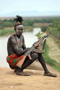 Karo man. South, Ethiopia.