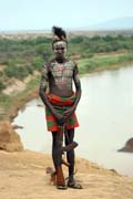 Karo man. South, Ethiopia.