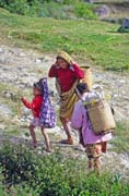 Coming back from fields. Tana Toraja area. Sulawesi, Indonesia.