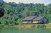 Longhouse. Cultural village near Kuching. Malaysia.