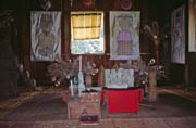 Inside of the longhouse. Cultural village near Kuching. Malaysia.