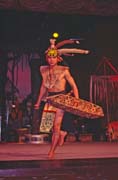 Dance of warrior. Cultural village near Kuching. Malaysia.