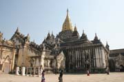 The Temples of Bagan cover an area of 16 square miles. The majority of its buildings were built in the 1000s to 1200s, during the time Bagan was the capital of the First Burmese Empire. Myanmar (Burma).