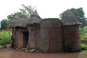 Traditional house of Somba ethnic called tata somba. They look like small fortified castles. Boukoumb area. Benin.