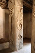 Paintings inside King palace at N'Gaoundr town (Lamidat de N'Gaoundr). Cameroon.