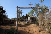 Entrance gate to Akha village, area around Kengtung town. It protects against bad evils. Myanmar (Burma).
