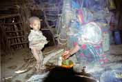Inside local house in Simien mountains. North, Ethiopia.