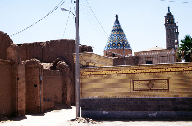 Street at desert town Kashan. Iran.