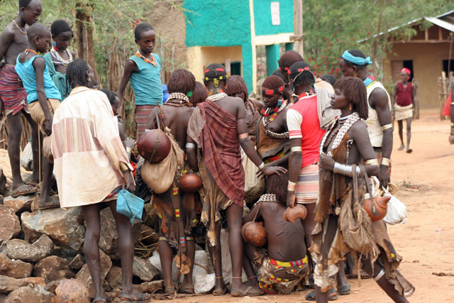 Market at Dimeka village. South,  Ethiopia.