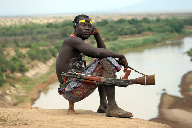 Karo man. South,  Ethiopia.