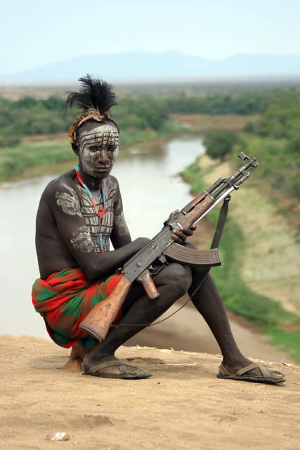 Karo man. South,  Ethiopia.