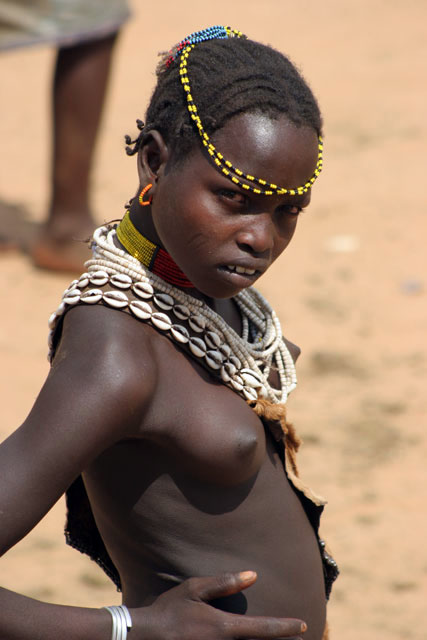 Hamar people at Turmi market. South,  Ethiopia.