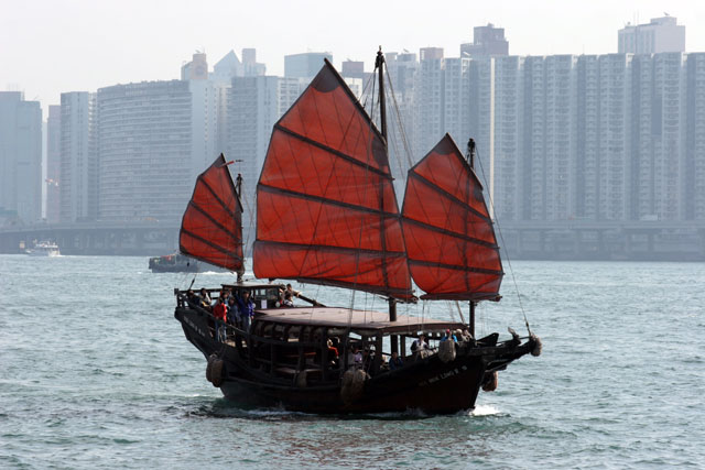 Traditional boat. Hong Kong.