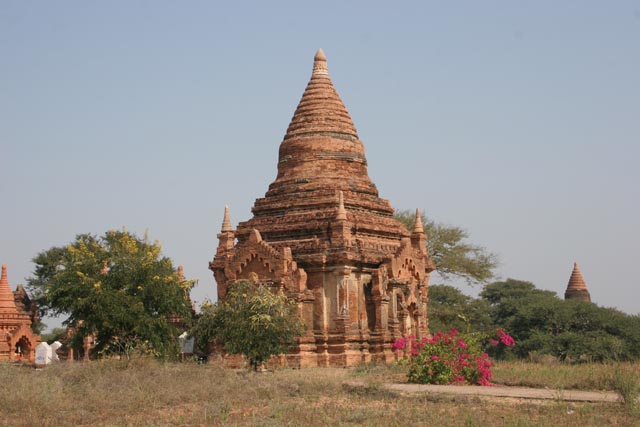 The Temples of Bagan cover an area of 16 square miles. The majority of its buildings were built in the 1000s to 1200s, during the time Bagan was the capital of the First Burmese Empire. Myanmar (Burma).