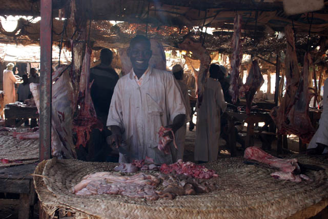 Butchery at market at Agadez town. Niger.
