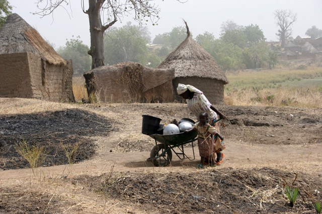 At street at Rey Bouba village. Cameroon.