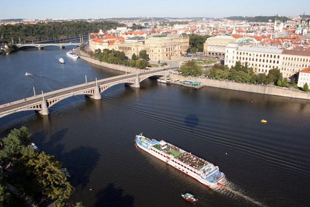 Awesome Prague panorama from balloon. Czech Republic.