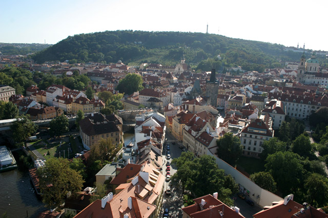 Awesome Prague panorama from balloon. Czech Republic.